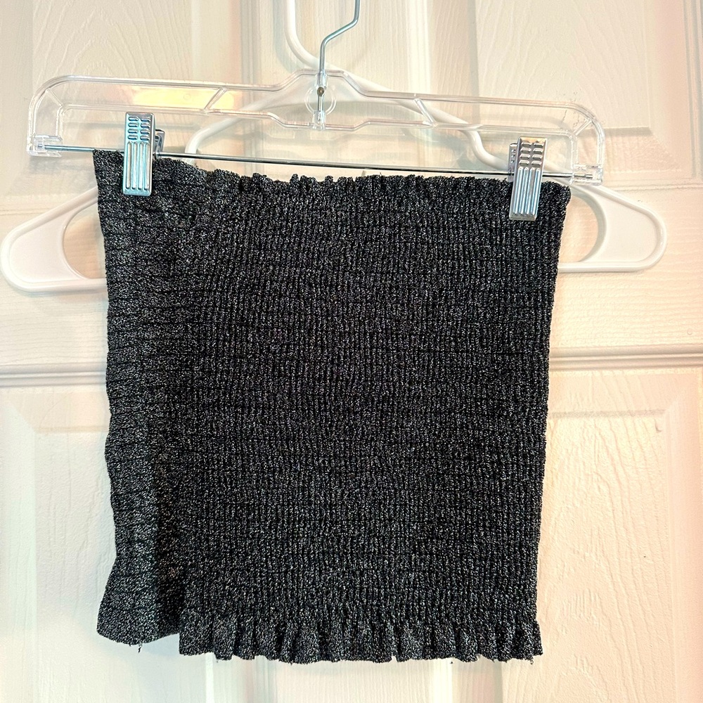 Boutique XS Black & Metallic Tube Top